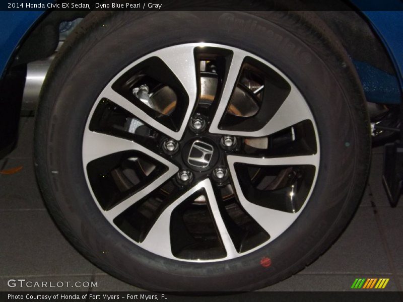 Dyno Blue Pearl / Gray 2014 Honda Civic EX Sedan