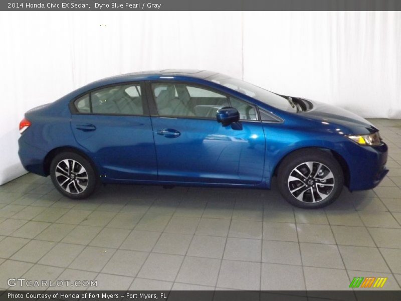 Dyno Blue Pearl / Gray 2014 Honda Civic EX Sedan