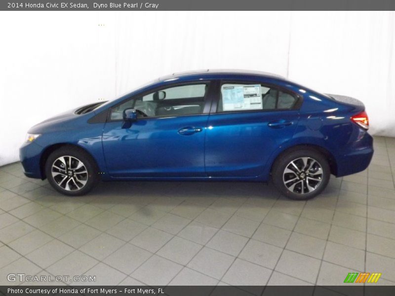 Dyno Blue Pearl / Gray 2014 Honda Civic EX Sedan