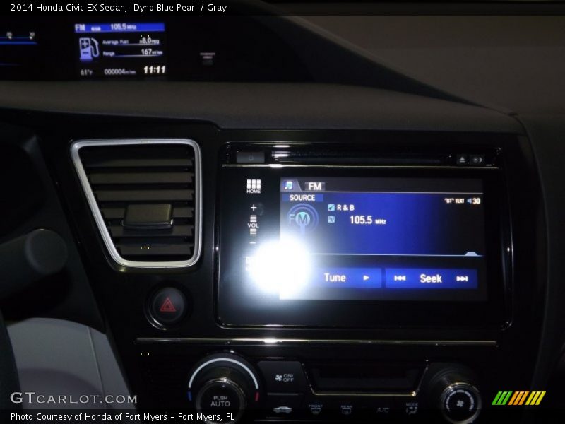 Dyno Blue Pearl / Gray 2014 Honda Civic EX Sedan