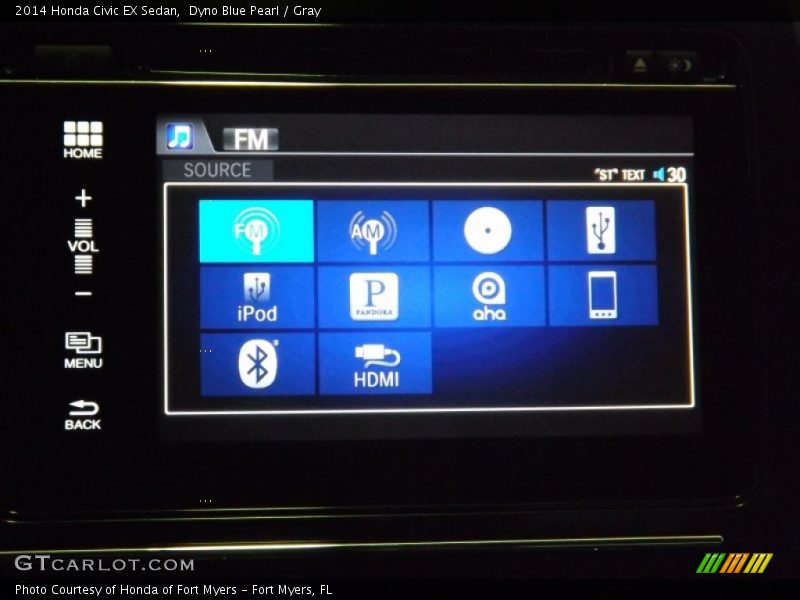 Dyno Blue Pearl / Gray 2014 Honda Civic EX Sedan