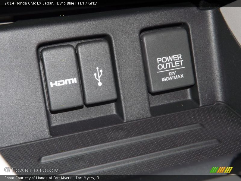 Dyno Blue Pearl / Gray 2014 Honda Civic EX Sedan