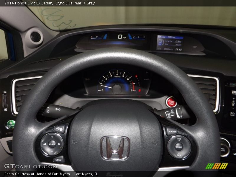 Dyno Blue Pearl / Gray 2014 Honda Civic EX Sedan