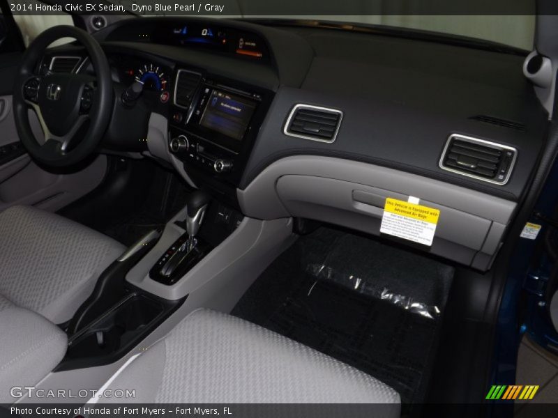 Dyno Blue Pearl / Gray 2014 Honda Civic EX Sedan