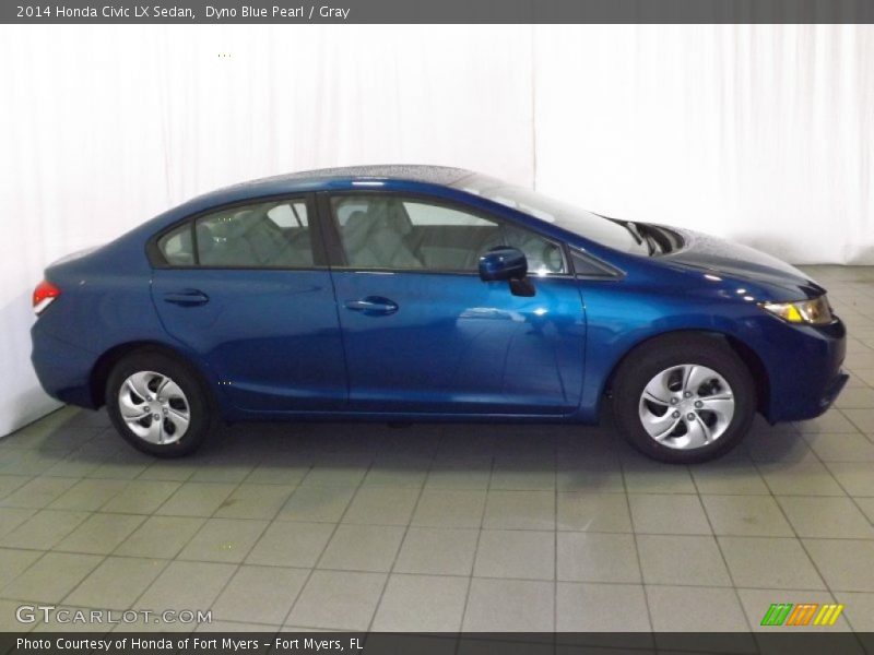Dyno Blue Pearl / Gray 2014 Honda Civic LX Sedan