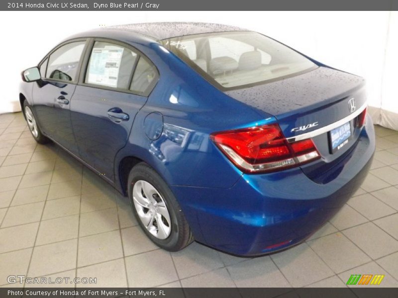 Dyno Blue Pearl / Gray 2014 Honda Civic LX Sedan