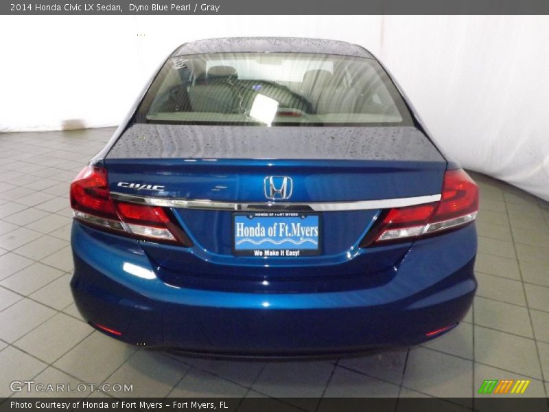 Dyno Blue Pearl / Gray 2014 Honda Civic LX Sedan