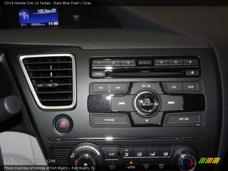 Dyno Blue Pearl / Gray 2014 Honda Civic LX Sedan