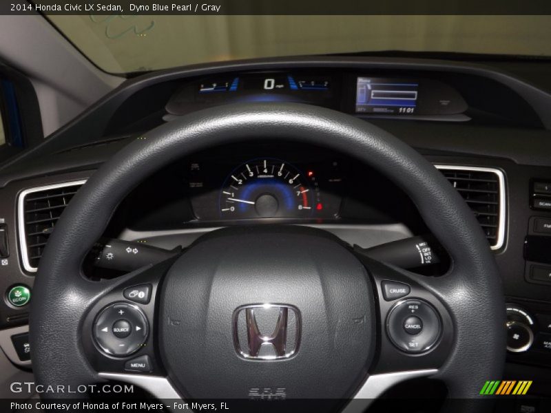 Dyno Blue Pearl / Gray 2014 Honda Civic LX Sedan