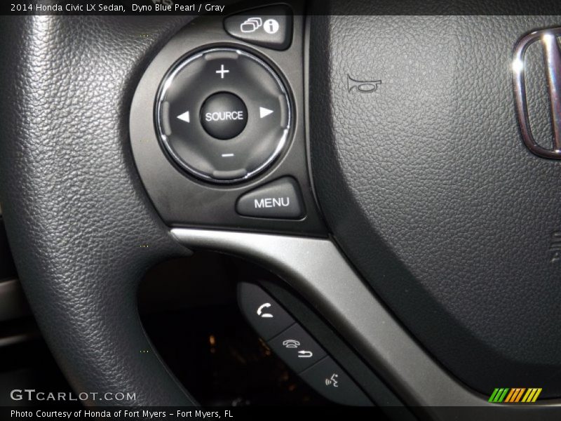Dyno Blue Pearl / Gray 2014 Honda Civic LX Sedan