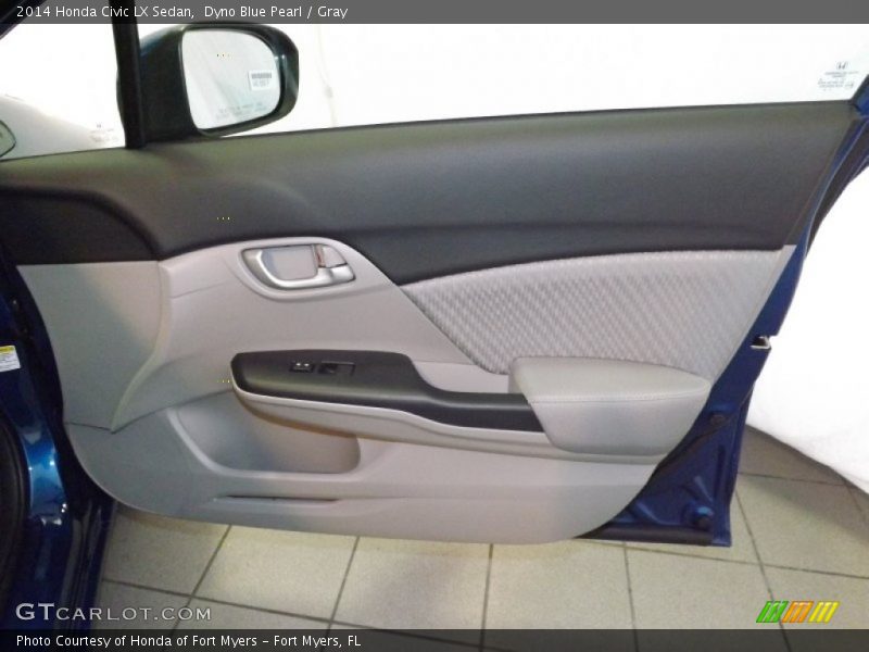 Dyno Blue Pearl / Gray 2014 Honda Civic LX Sedan