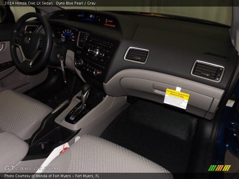 Dyno Blue Pearl / Gray 2014 Honda Civic LX Sedan