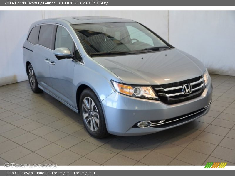 Celestial Blue Metallic / Gray 2014 Honda Odyssey Touring