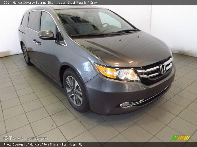 Modern Steel Metallic / Gray 2014 Honda Odyssey Touring Elite