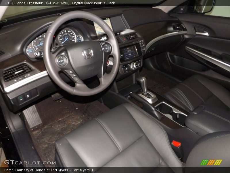 Crystal Black Pearl / Black 2013 Honda Crosstour EX-L V-6 4WD