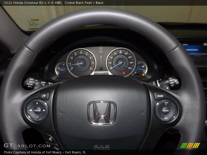 Crystal Black Pearl / Black 2013 Honda Crosstour EX-L V-6 4WD