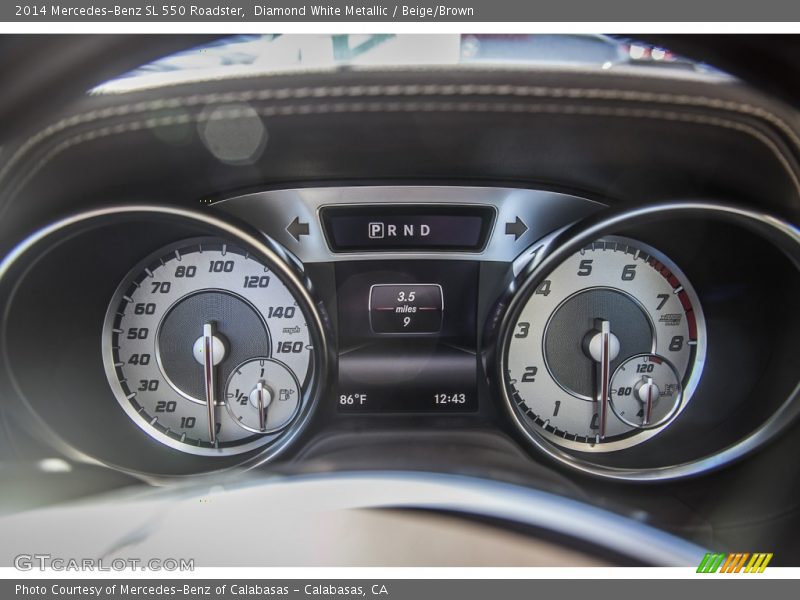 Diamond White Metallic / Beige/Brown 2014 Mercedes-Benz SL 550 Roadster