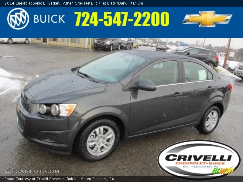 Ashen Gray Metallic / Jet Black/Dark Titanium 2014 Chevrolet Sonic LT Sedan