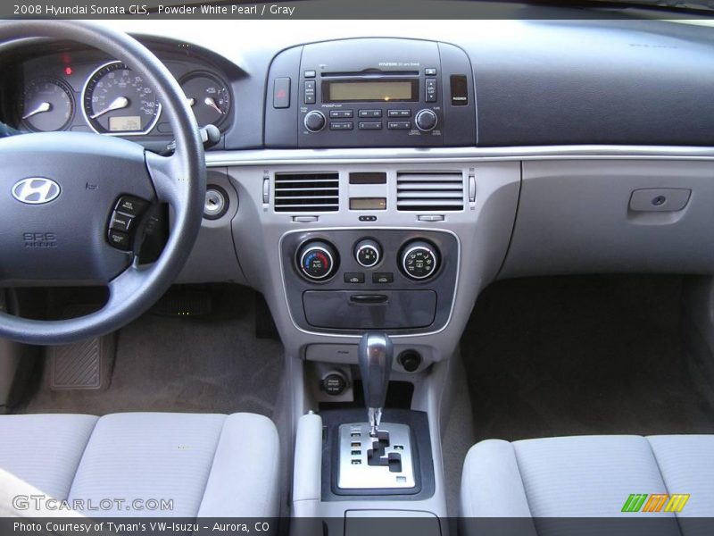 Powder White Pearl / Gray 2008 Hyundai Sonata GLS
