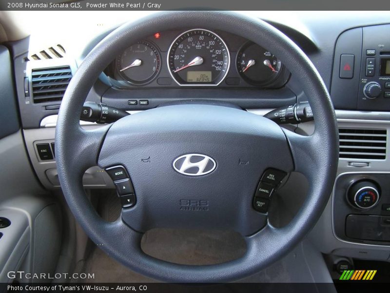 Powder White Pearl / Gray 2008 Hyundai Sonata GLS