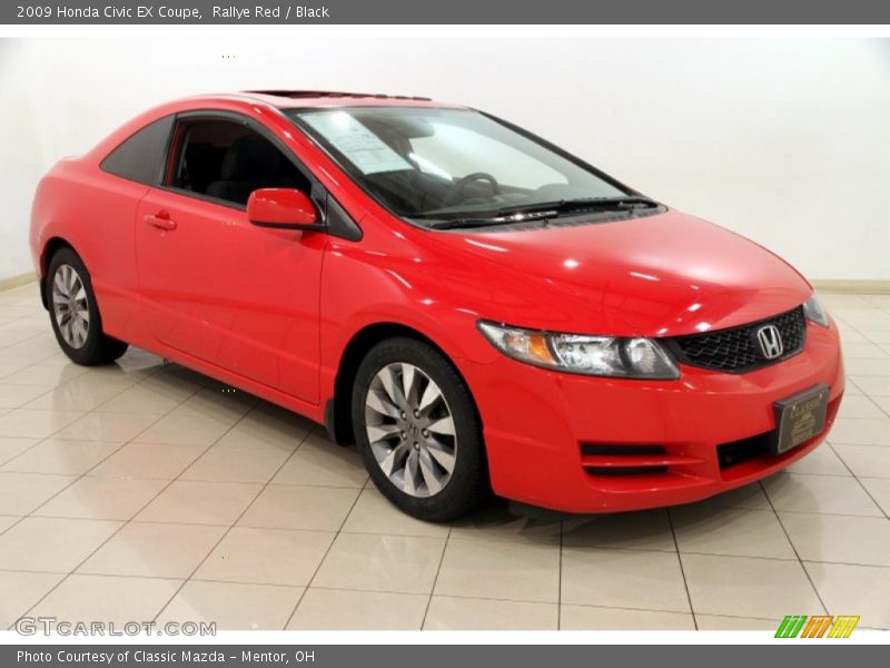 Rallye Red / Black 2009 Honda Civic EX Coupe