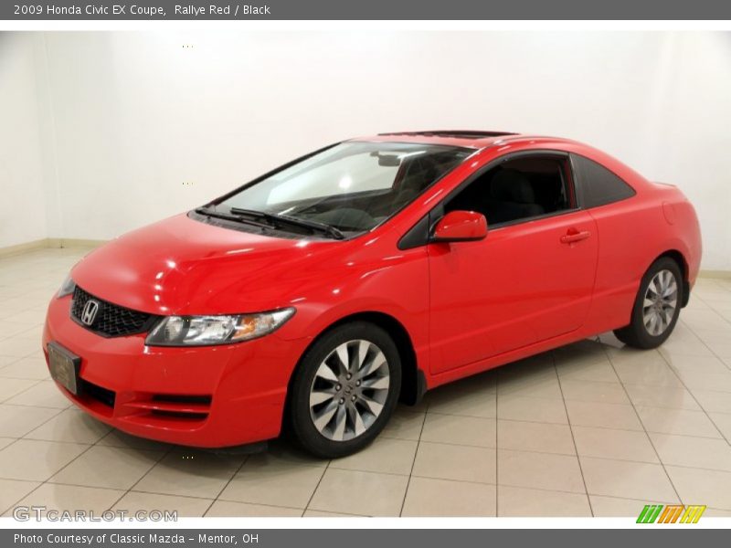 Rallye Red / Black 2009 Honda Civic EX Coupe