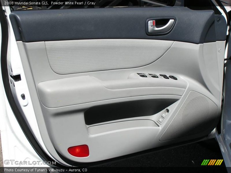 Powder White Pearl / Gray 2008 Hyundai Sonata GLS