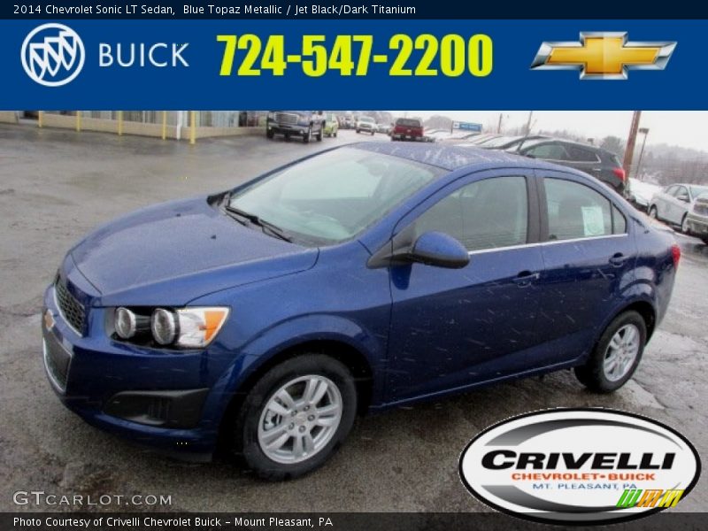 Blue Topaz Metallic / Jet Black/Dark Titanium 2014 Chevrolet Sonic LT Sedan