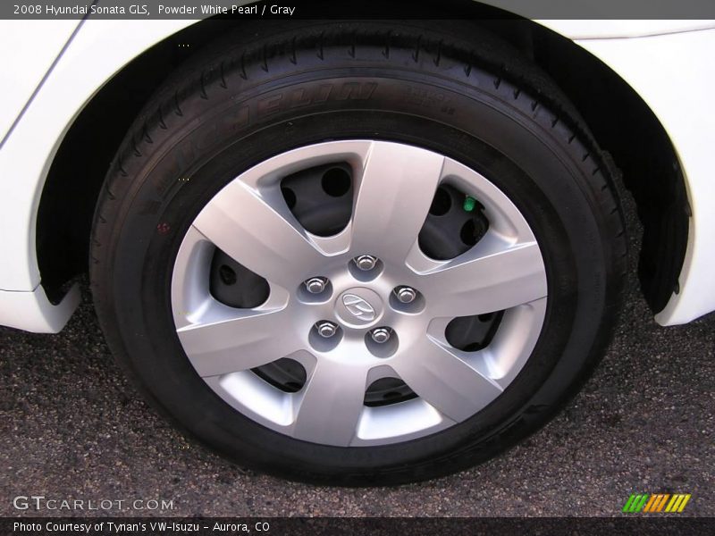Powder White Pearl / Gray 2008 Hyundai Sonata GLS