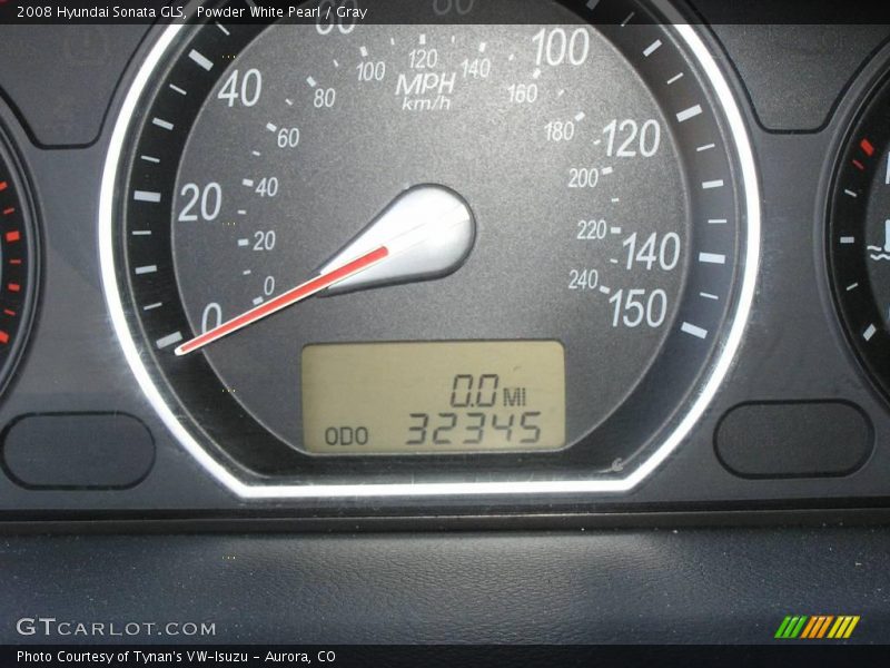 Powder White Pearl / Gray 2008 Hyundai Sonata GLS