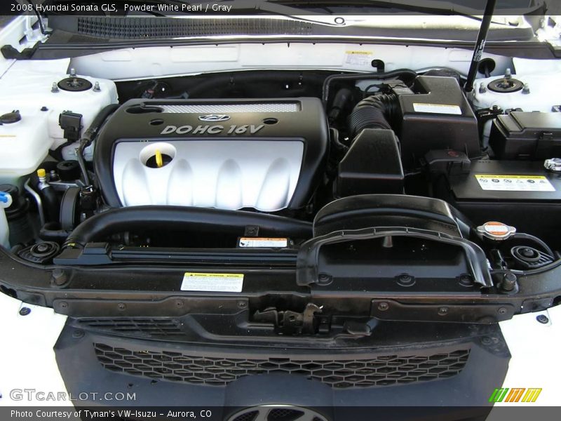 Powder White Pearl / Gray 2008 Hyundai Sonata GLS