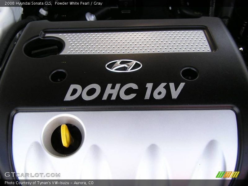 Powder White Pearl / Gray 2008 Hyundai Sonata GLS