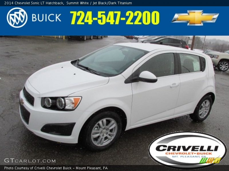 Summit White / Jet Black/Dark Titanium 2014 Chevrolet Sonic LT Hatchback