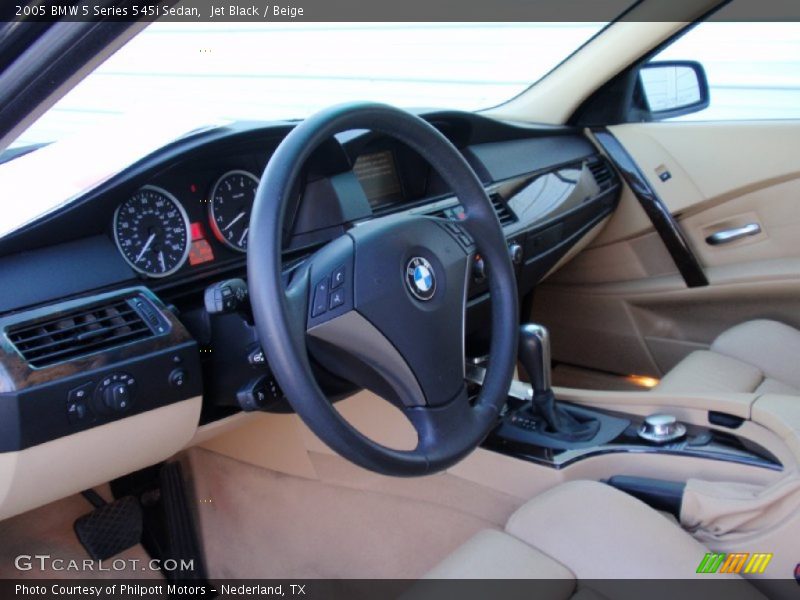 Jet Black / Beige 2005 BMW 5 Series 545i Sedan