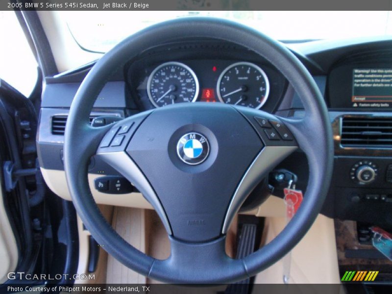 Jet Black / Beige 2005 BMW 5 Series 545i Sedan