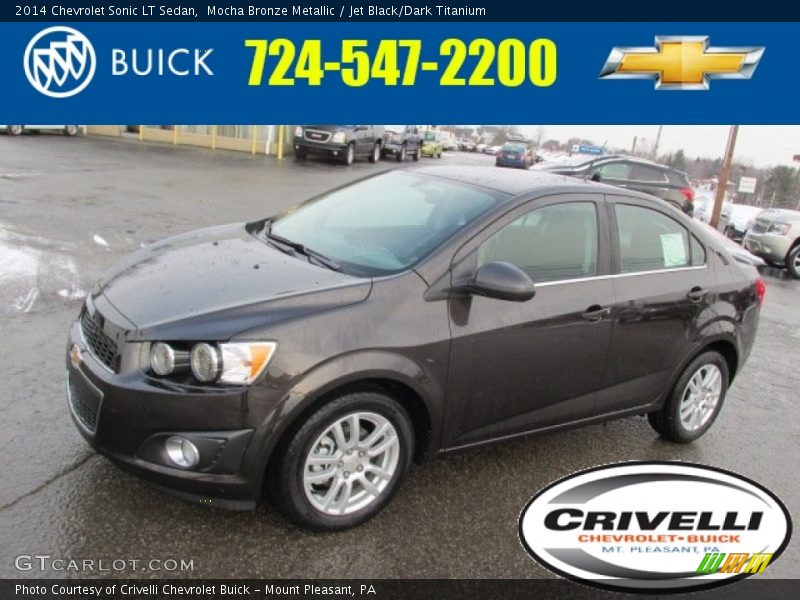 Mocha Bronze Metallic / Jet Black/Dark Titanium 2014 Chevrolet Sonic LT Sedan
