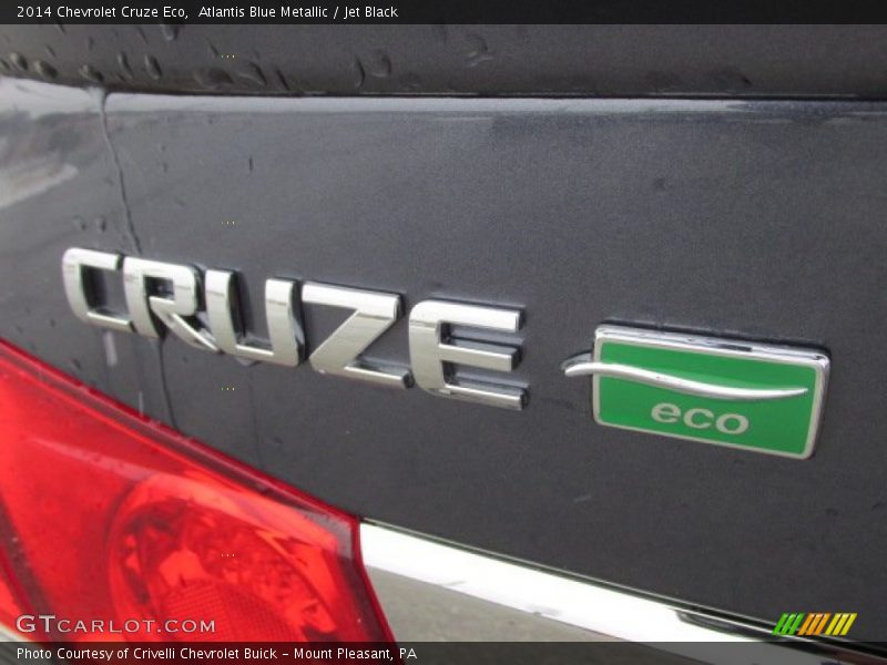 Atlantis Blue Metallic / Jet Black 2014 Chevrolet Cruze Eco