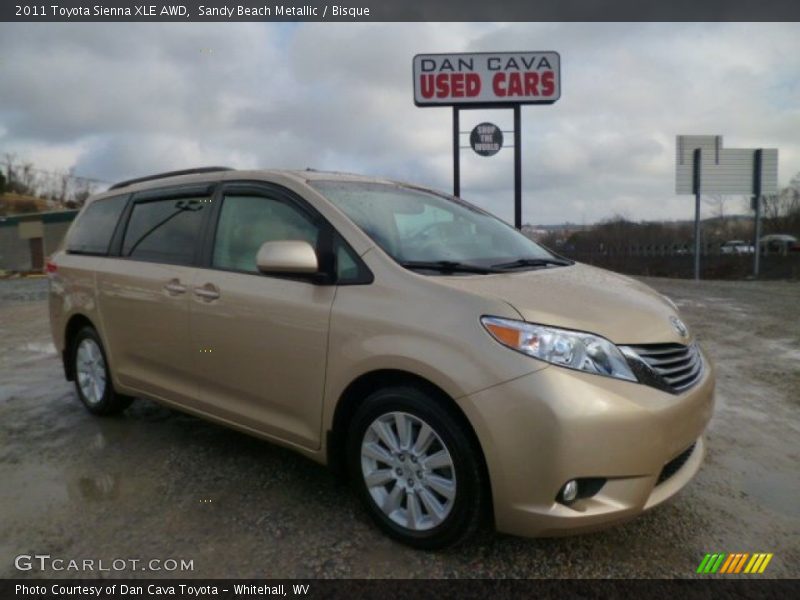 Sandy Beach Metallic / Bisque 2011 Toyota Sienna XLE AWD