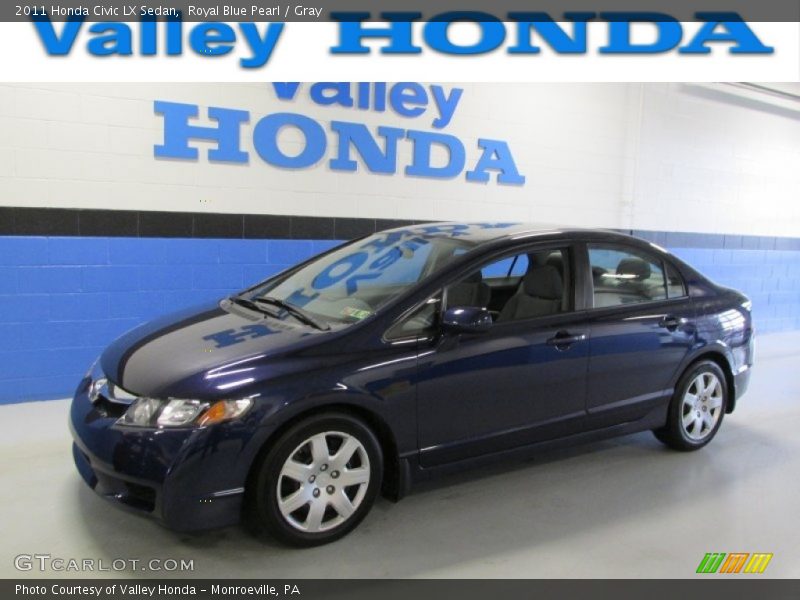 Royal Blue Pearl / Gray 2011 Honda Civic LX Sedan