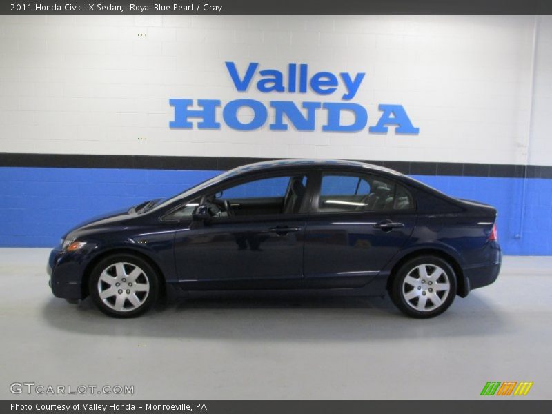 Royal Blue Pearl / Gray 2011 Honda Civic LX Sedan