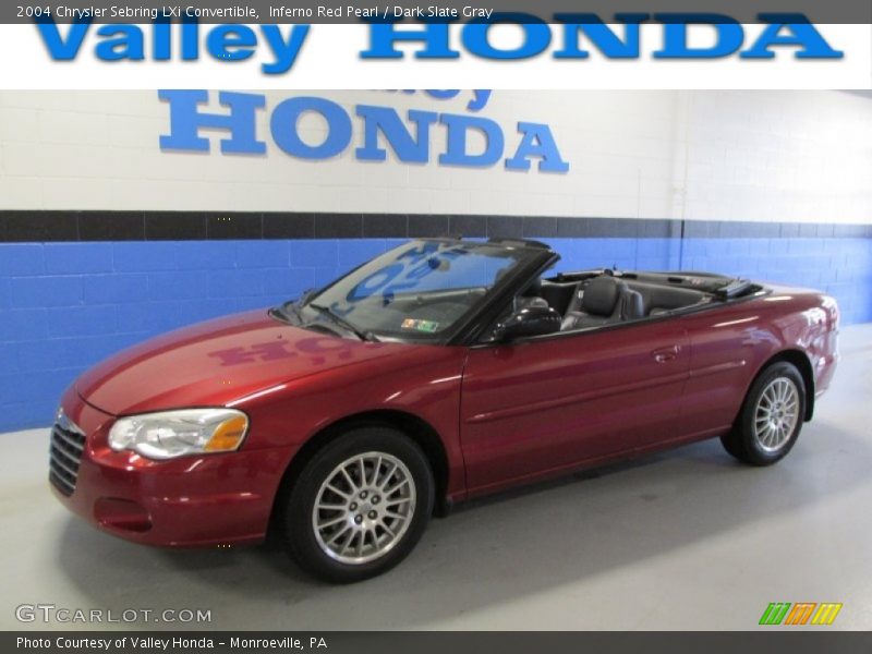 Inferno Red Pearl / Dark Slate Gray 2004 Chrysler Sebring LXi Convertible