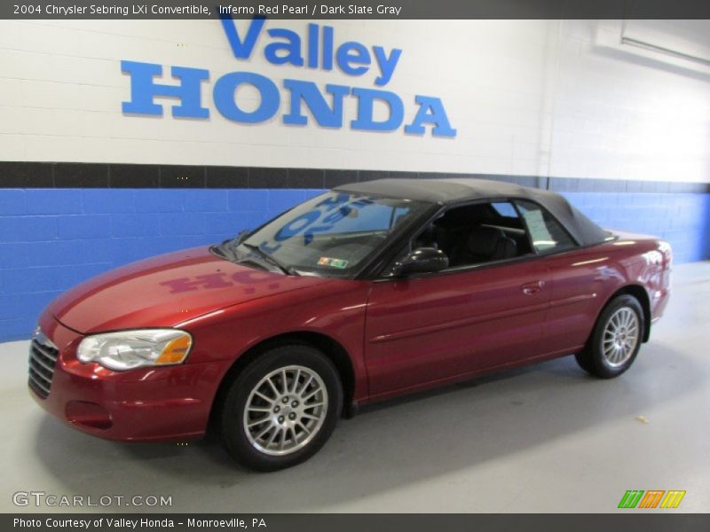 Inferno Red Pearl / Dark Slate Gray 2004 Chrysler Sebring LXi Convertible