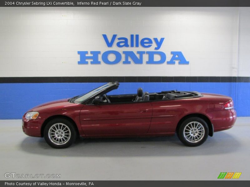 Inferno Red Pearl / Dark Slate Gray 2004 Chrysler Sebring LXi Convertible