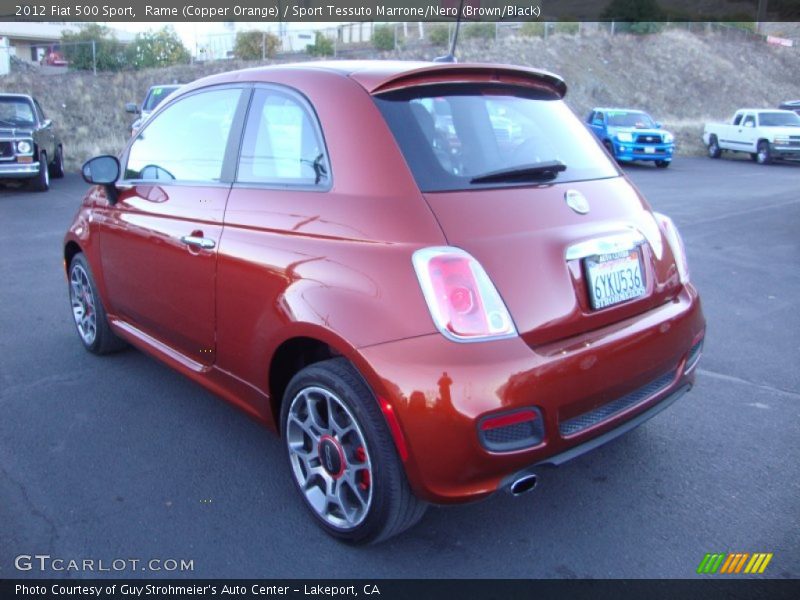 Rame (Copper Orange) / Sport Tessuto Marrone/Nero (Brown/Black) 2012 Fiat 500 Sport