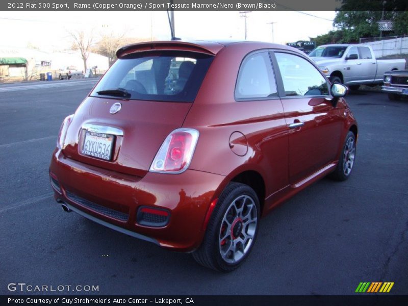 Rame (Copper Orange) / Sport Tessuto Marrone/Nero (Brown/Black) 2012 Fiat 500 Sport