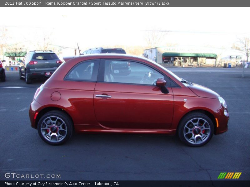 Rame (Copper Orange) / Sport Tessuto Marrone/Nero (Brown/Black) 2012 Fiat 500 Sport