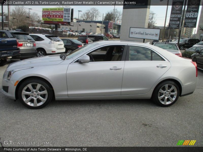 Radiant Silver Metallic / Caramel/Jet Black Accents 2013 Cadillac ATS 2.0L Turbo Luxury
