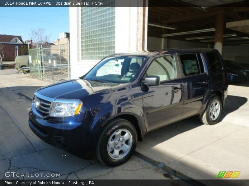 Obsidian Blue Pearl / Gray 2014 Honda Pilot LX 4WD