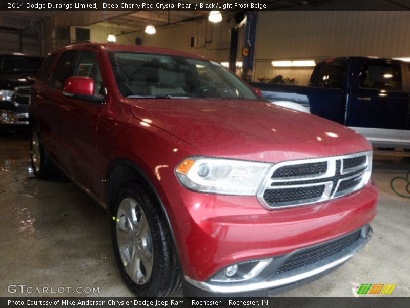 Deep Cherry Red Crystal Pearl / Black/Light Frost Beige 2014 Dodge Durango Limited