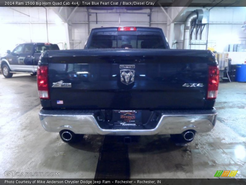 True Blue Pearl Coat / Black/Diesel Gray 2014 Ram 1500 Big Horn Quad Cab 4x4